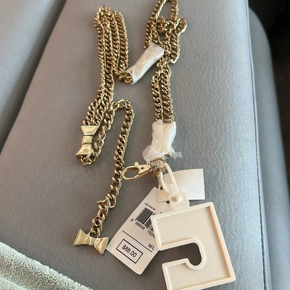 Kate Spade Double Gold Tone Chain Bow Belt
